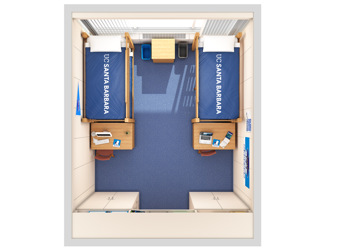 view of a low-rise triple room from the top