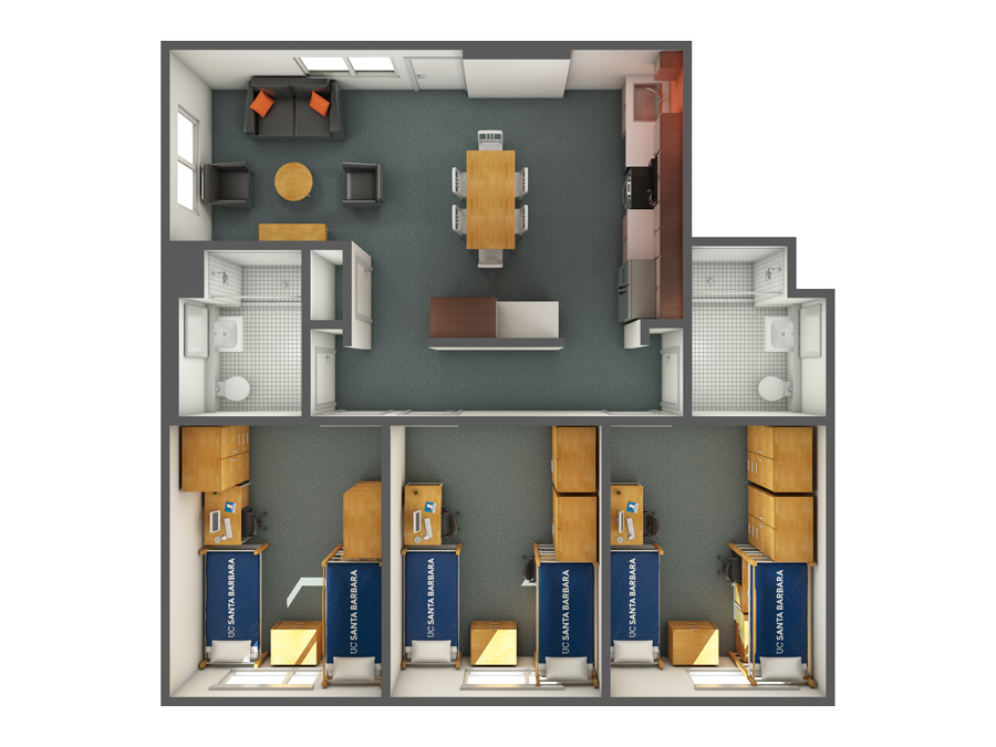 view of an SJV three-bedroom in Calaveras Court from the top