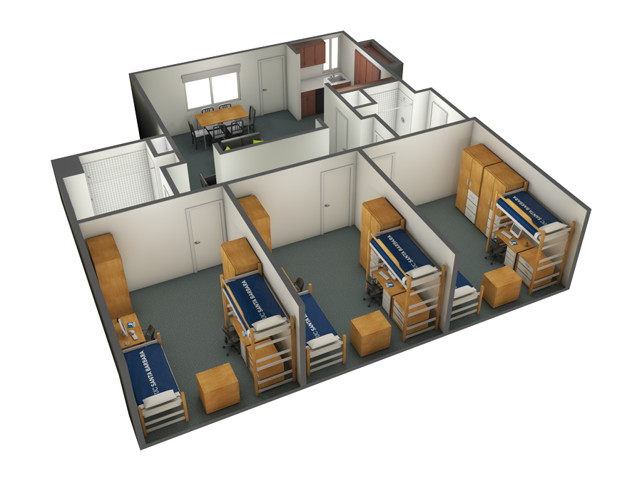 view of an SJV three-bedroom option A in Tenaya Towers