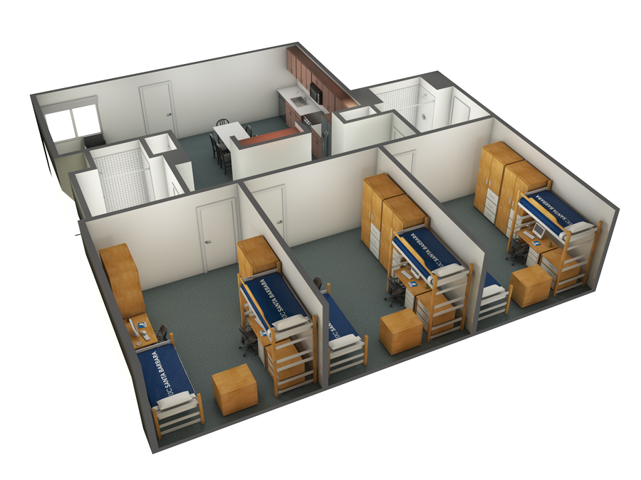 view of an SJV three-bedroom option B in Tenaya Towers