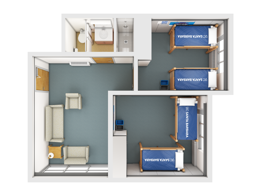 view of a San Rafael 4-person suite from the top