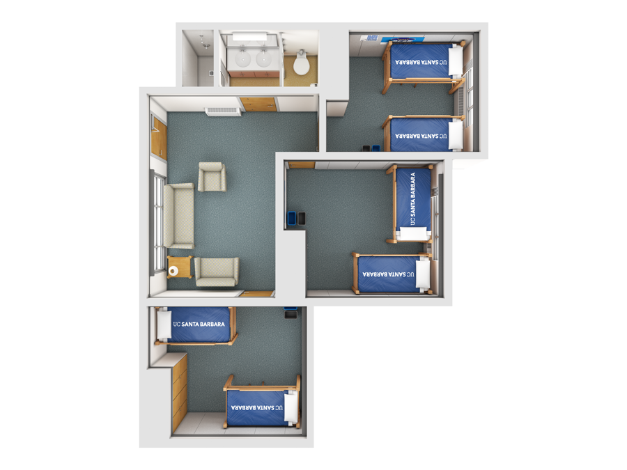 view of a San Rafael 6-person suite from the top