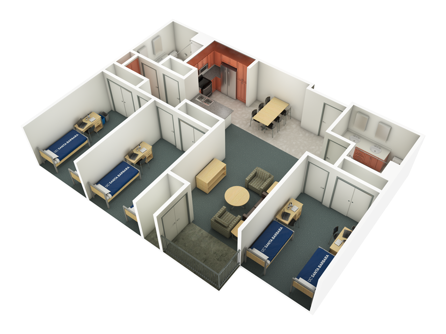view of a Sierra Madre Villages three-bedroom apartment