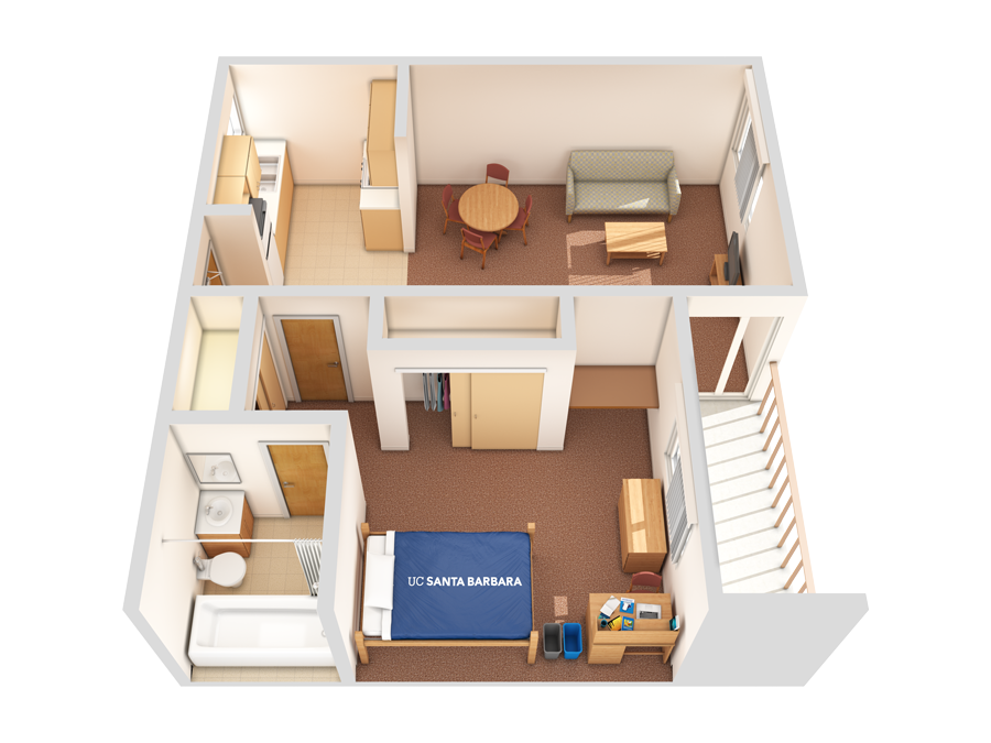 view of a West Campus Family one-bedroom