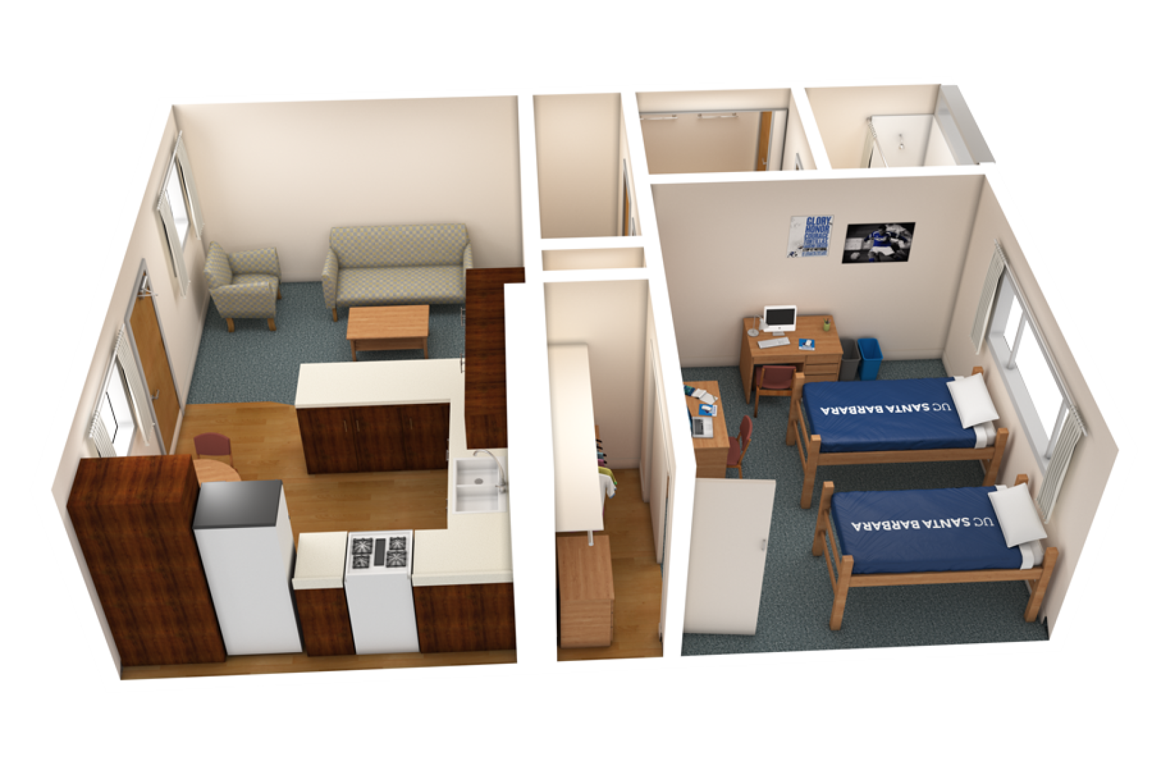 view of El Dorado one-bedroom