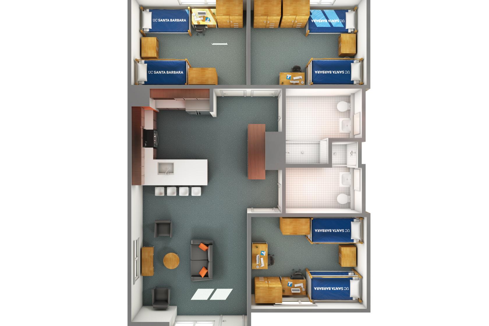 view of an SJV three-bedroom in Ramona Court from the top