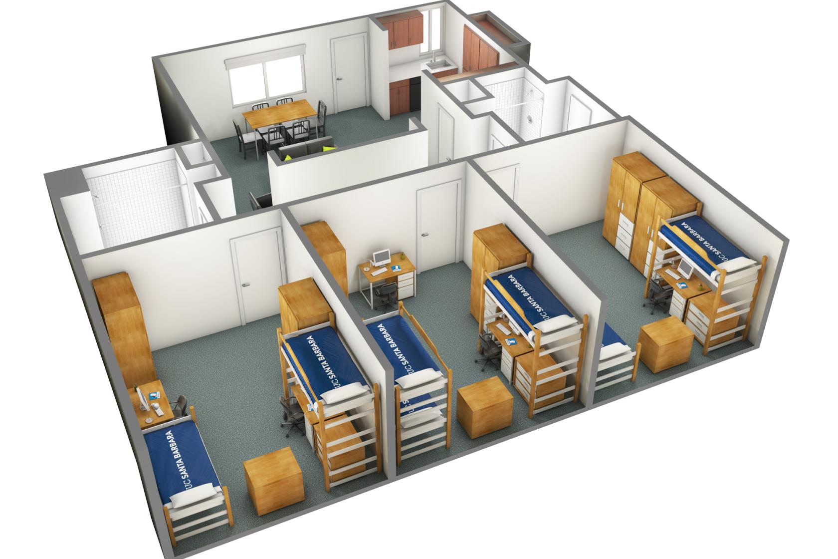 view of an SJV three-bedroom option B in Tenaya Towers