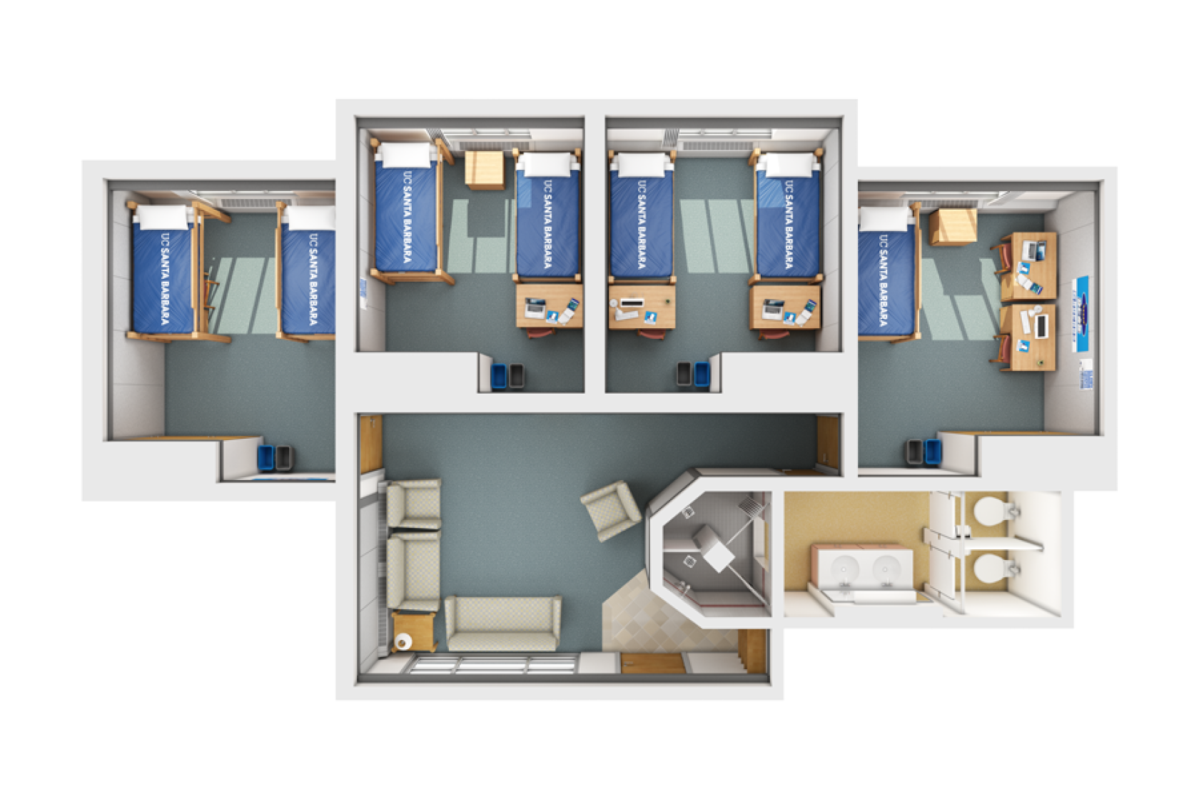 view of a San Rafael 8-person suite from the top