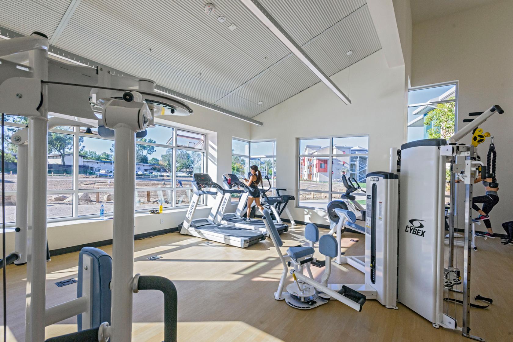 fitness room inside Sierra Madre Villages