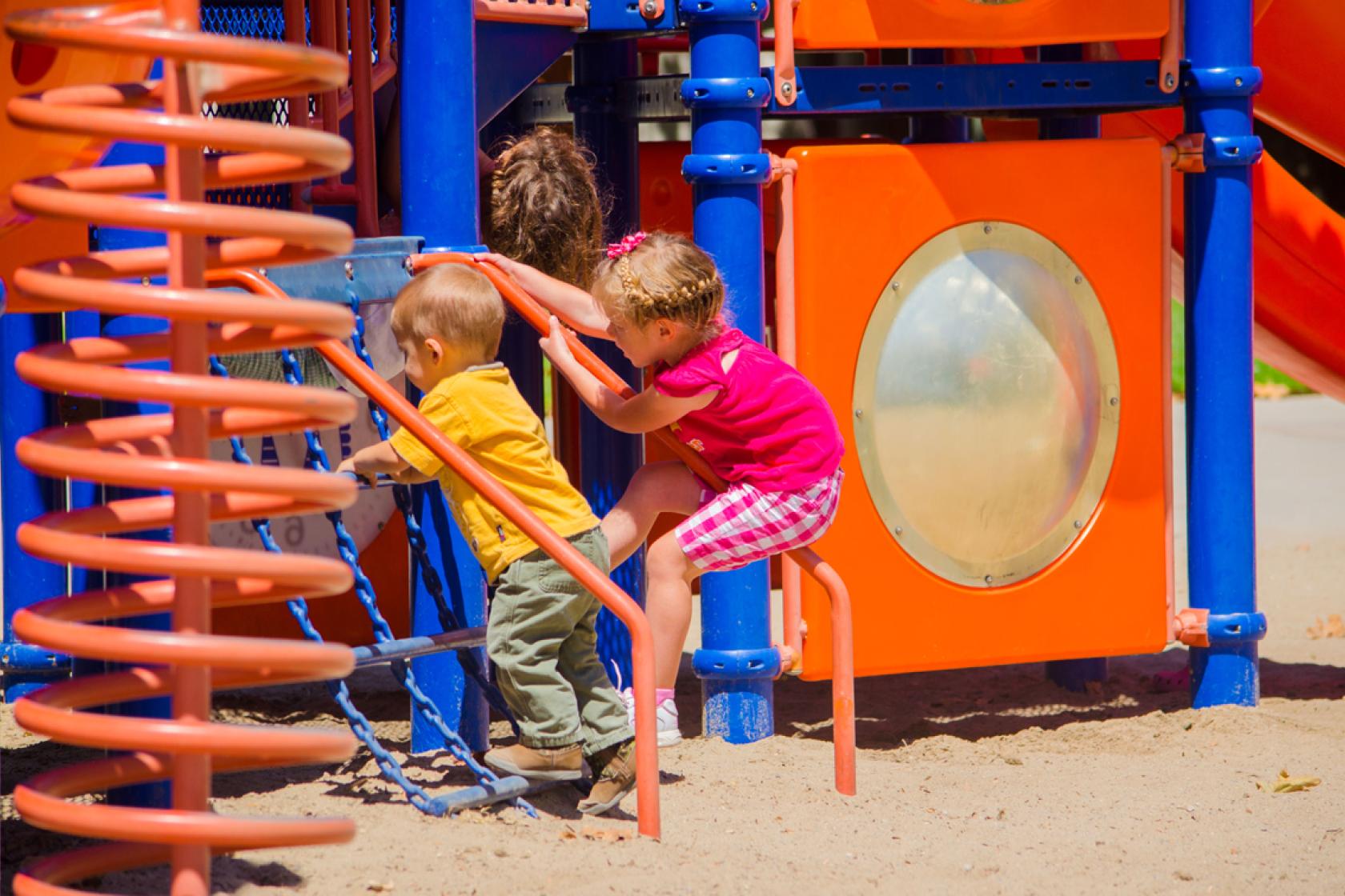 kids playing on playground