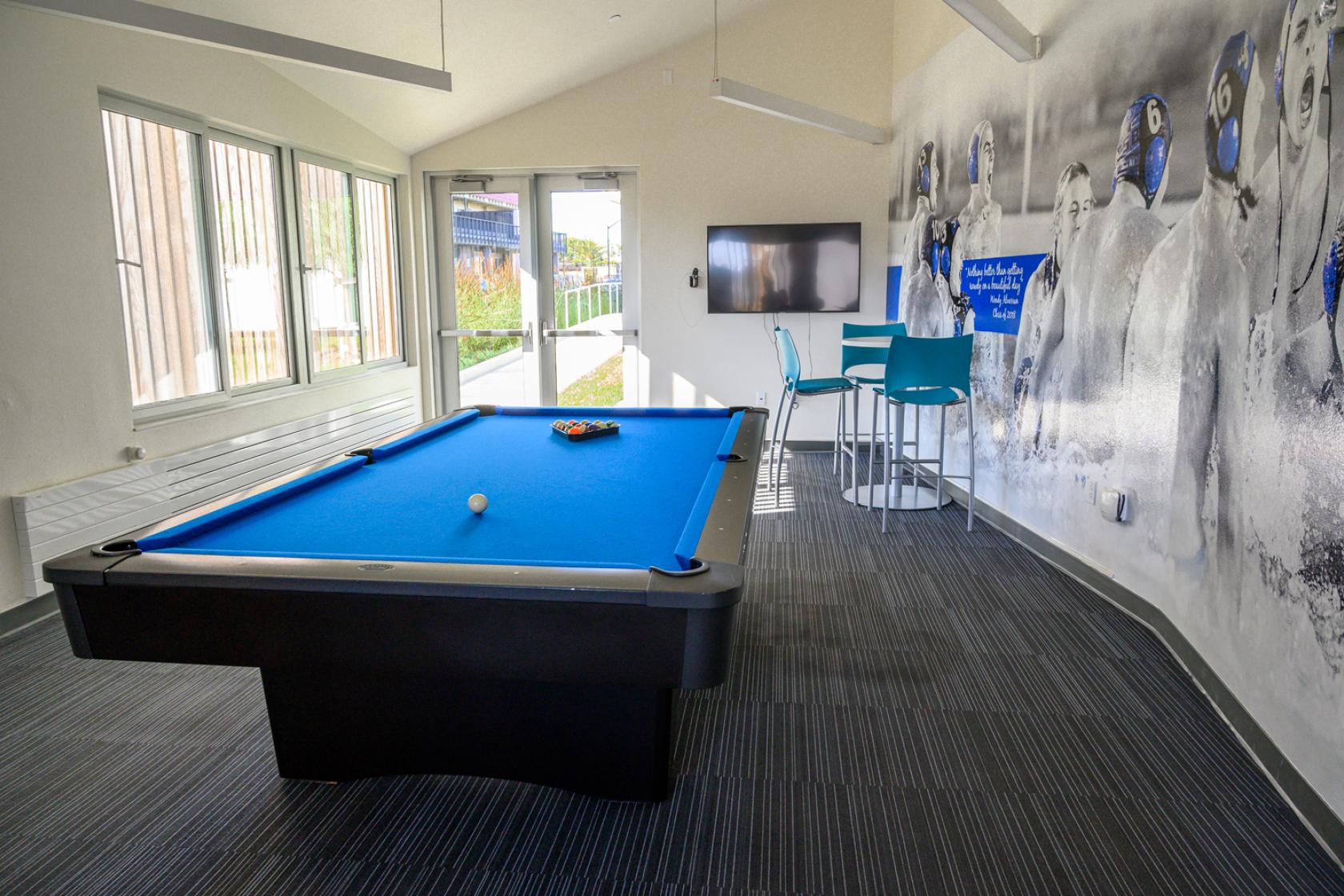 recreation room with athletics wall graphics