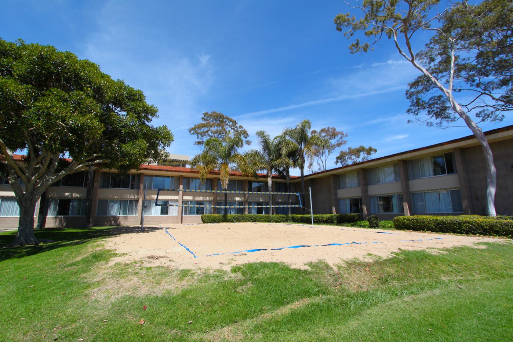 volleyball courts at Anacapa Residence Hall