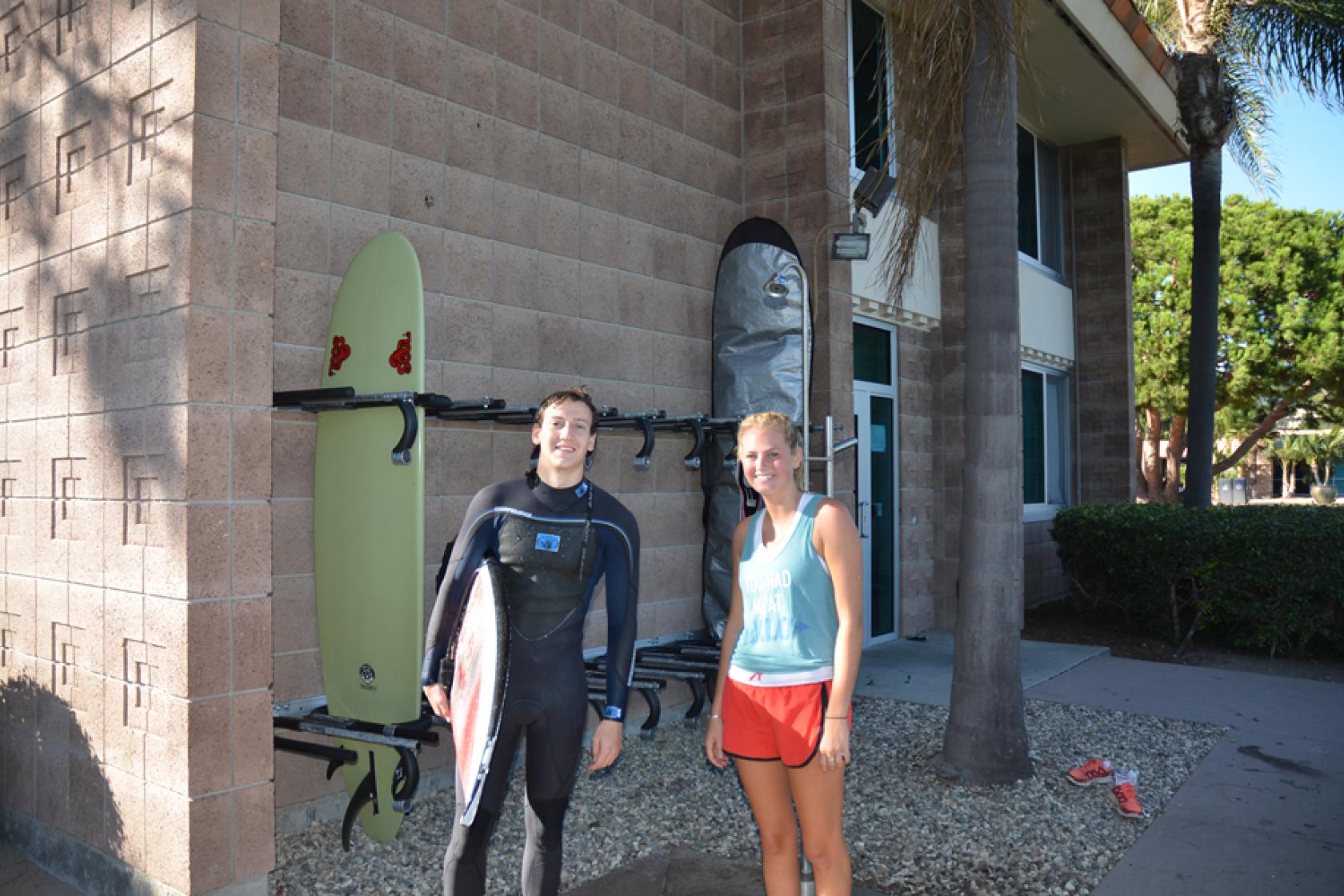 Santa Cruz surf racks and showers