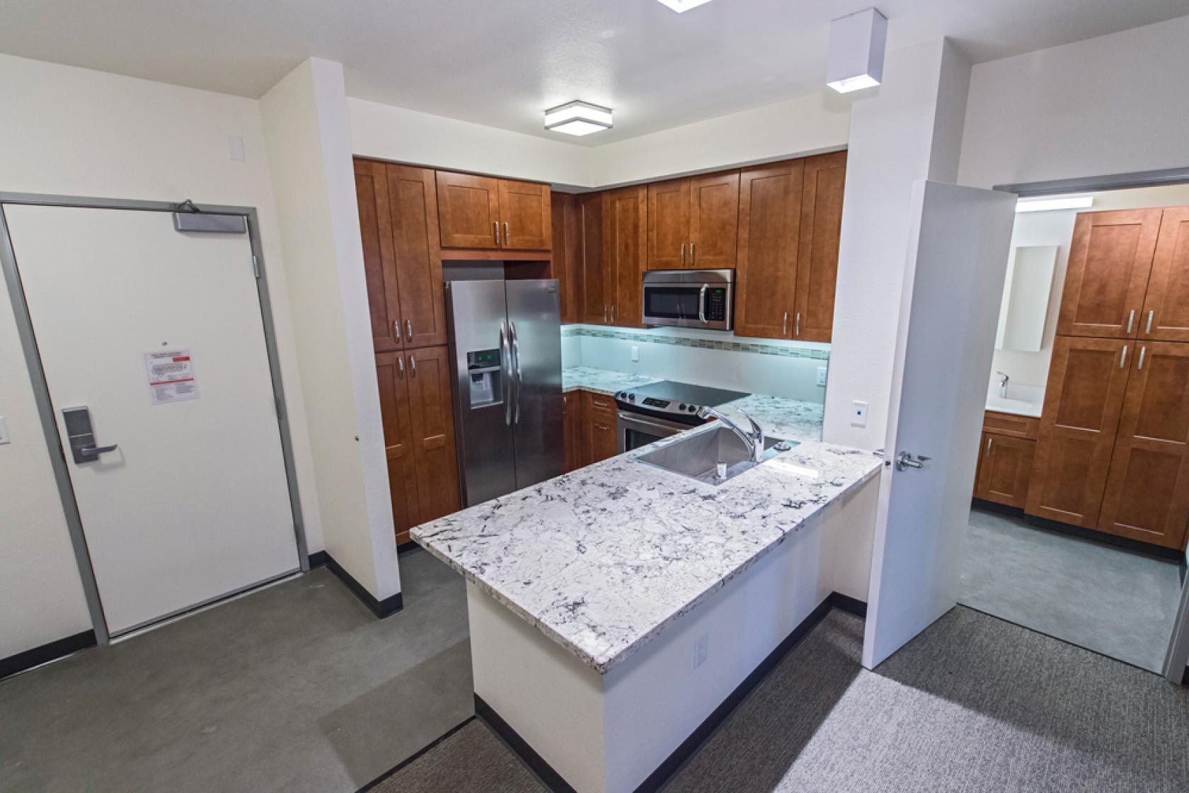 kitchen of a Sierra Madre apartment