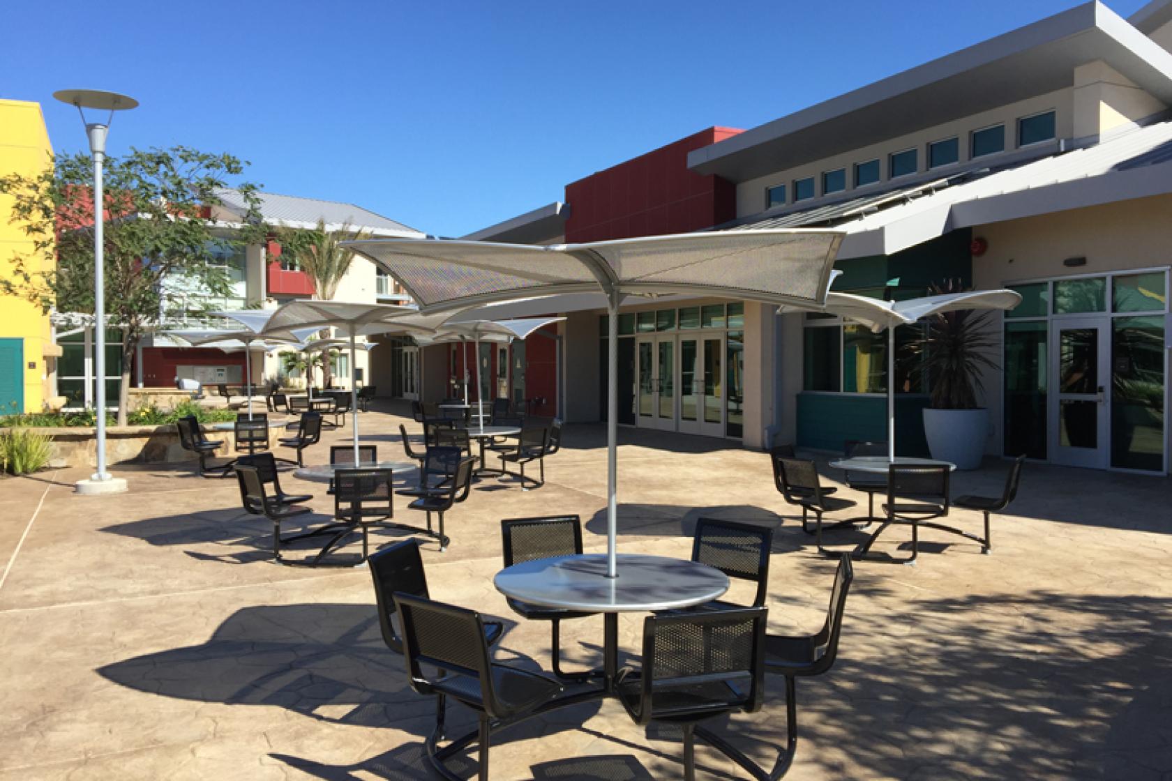 outdoor seating at Sierra Madre Villages