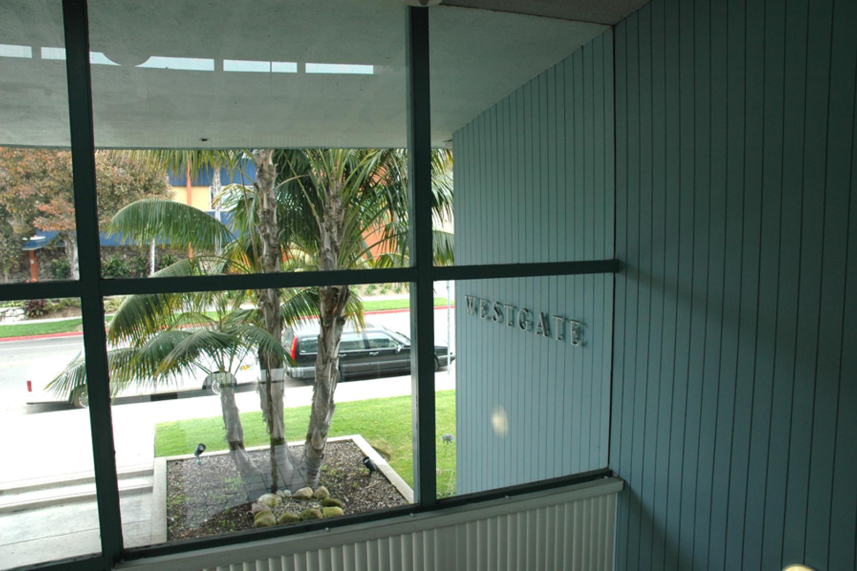 Westgate Apartments view from hallway window