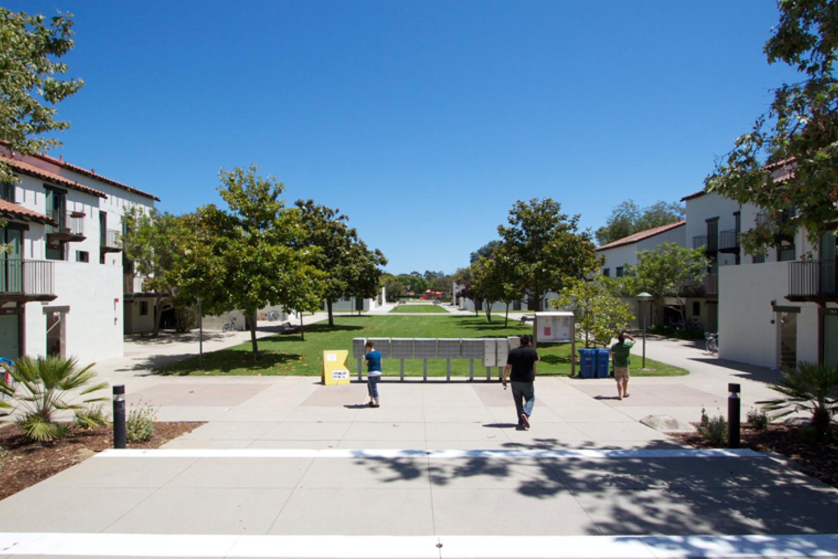 courtyard in Storke Family Student Housing