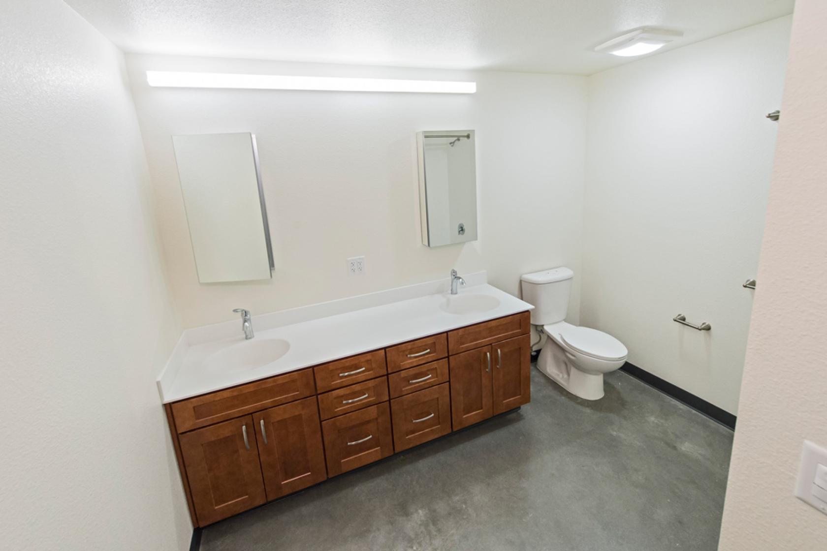 bathroom inside a Sierra Madre apartment