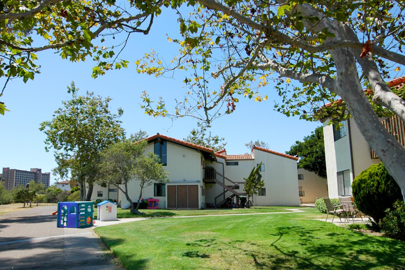 courtyard of Storke Family Student Housing