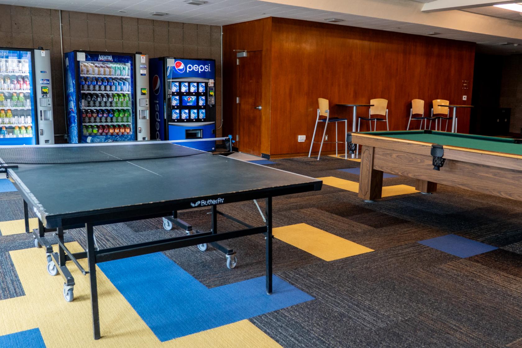 recreation room inside Anacapa Residence Hall