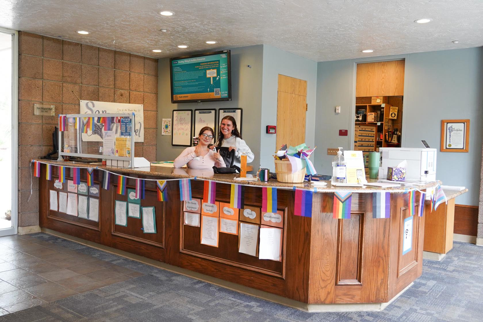 San Miguel Hall front desk.